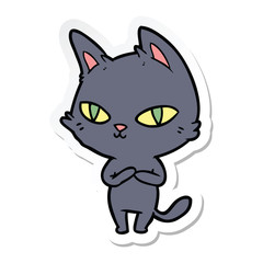 sticker of a cartoon cat staring
