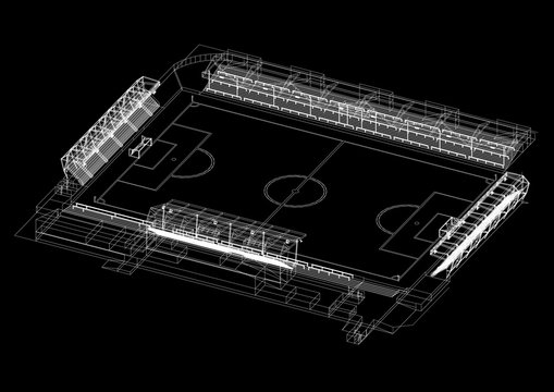Soccer Stadium Design Architect Blueprint