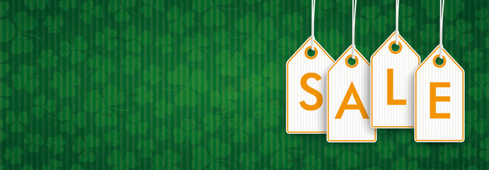 Green Header Shamrocks Orange Price Stickers Sale