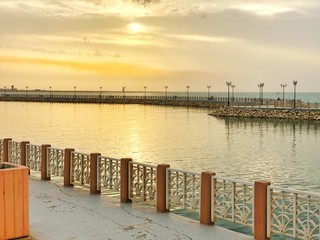 Sunset in the Sea of ​​Kuwait