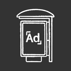 Bus stop advertisement chalk icon