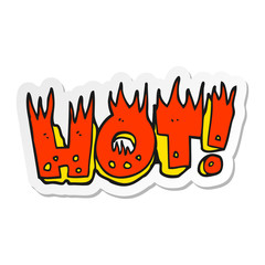 sticker of a cartoon hot symbol