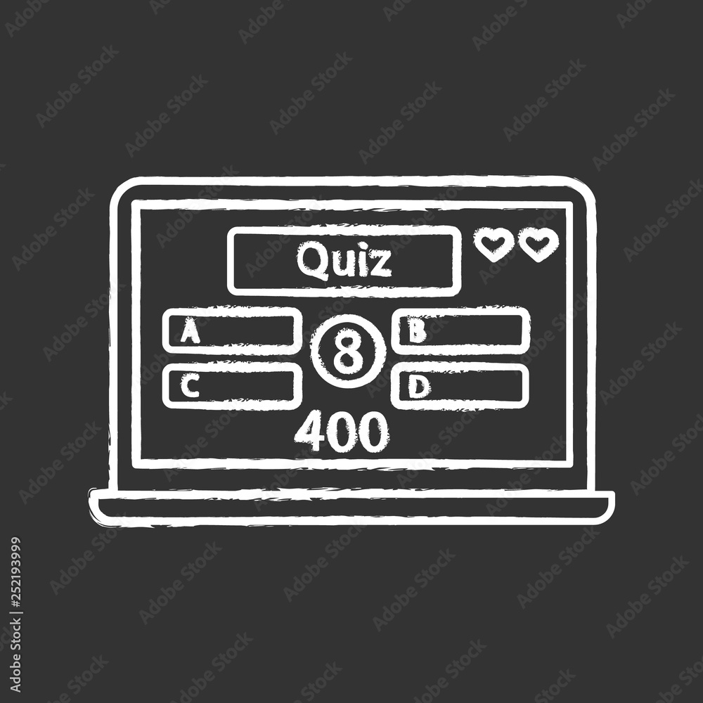 Poster Online quiz chalk icon