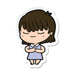 sticker of a cartoon woman