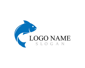 Obraz premium Fish logo template. Creative vector symbol of fishing club or online 