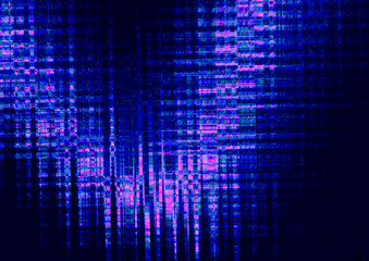 Mosaic of their descending wave, in the form of zigzags bright iridescent rays in blue tones