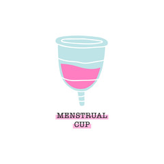 Menstrual cup illustration. Vector isolated on white