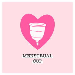 Lovely menstrual cup. Zero waste living. Vector illustration