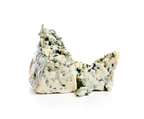 Tasty cheese on white background