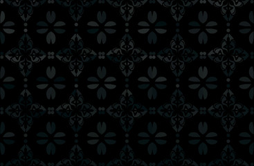 Obraz na płótnie Canvas black vector floral background