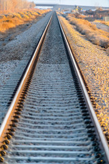 Railway track viewed on a bright sunny day