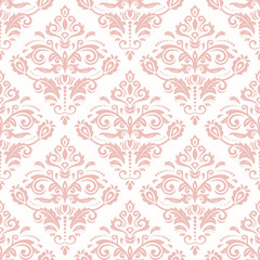 Orient vector classic pattern. Seamless abstract background with vintage elements. Pink orient background. Ornament for wallpaper and packaging