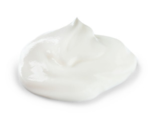 Fototapeta na wymiar Tasty yogurt on white background