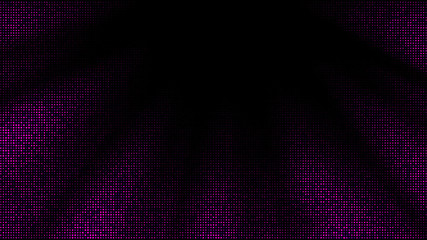 Festive shiny neon background. Halftone gradient pattern vector illustration. Explosion, salute. Pink dotted, purple dark halftone texture. Pop Art style purple pink comics Background. Dots background