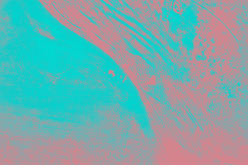 Fototapeta na wymiar coral pink and blue paint abstract background texture with grunge brush strokes