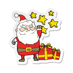 sticker of a cartoon santa claus