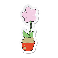 sticker of a cute cartoon flower