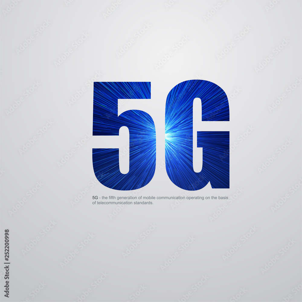 Leinwandbilder 5G network wireless systems and internet vector illustration. Communication network. Business concept banner. Speed of light.