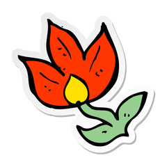 sticker of a cartoon flower