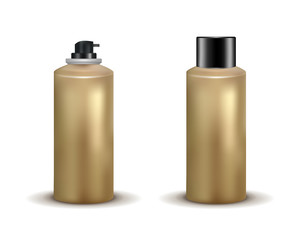 Plastic or metal cosmetic spray bottle with cap