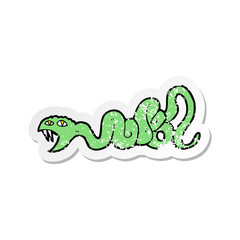 retro distressed sticker of a cartoon snake