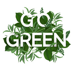 Go green day. ECO friendly Ecology concept. Vector illustration.