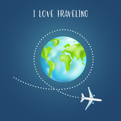 Naklejka premium Travel around the world background vector illustration