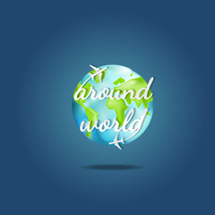 Travel around the world background vector illustration