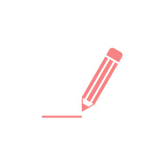 pink pencil icon isolated vector