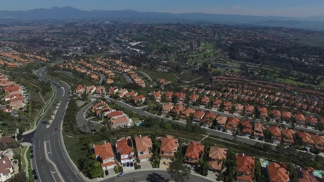 Aerial View of Orange County California Residential Homes Development.MOV