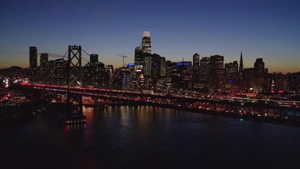 San Francisco downtown buildings skyline aerial