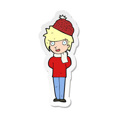 sticker of a cartoon winter man