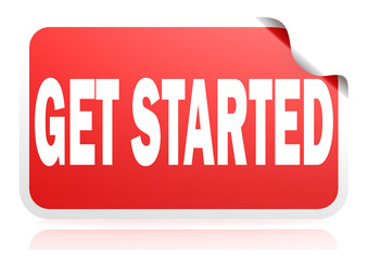 Get started red square banner