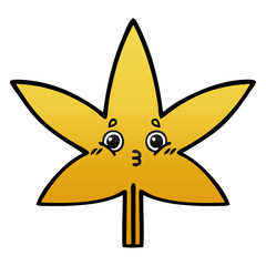 gradient shaded cartoon autumnal leaf