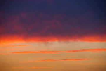 Colorful clouded sky, sunset, background