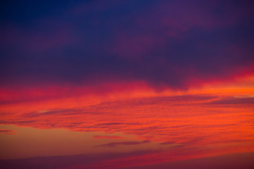 Colorful clouded sky, sunset, background