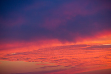 Colorful clouded sky, sunset, background
