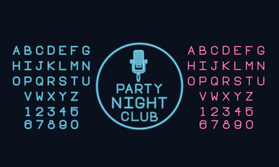 Neon lights alphabet font