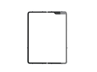 Modern flexible smart phone White screen for mockup 3d render on white no shadow