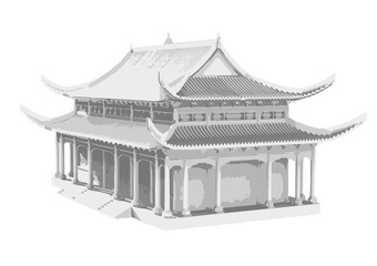chinese temple vector