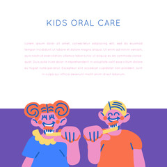 Kids Oral Care Vector set