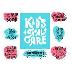 Kids Oral Care Vector set