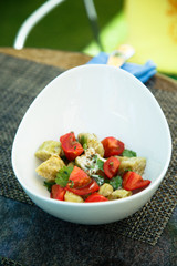 Eggplant tomato salad with cilantro