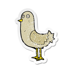 retro distressed sticker of a cartoon bird