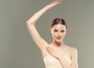 Armpits woman beautiful body depilation arms up female beauty