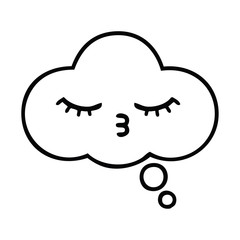 line drawing cartoon thought bubble