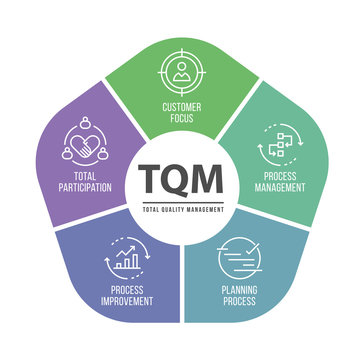 TQM (Total quality management) diagram chat and icon topic vector design