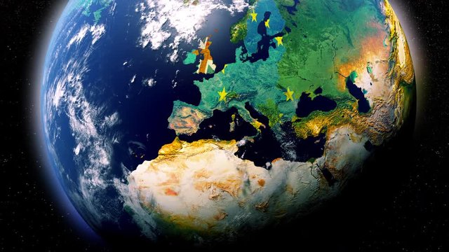 Brexit - UK and EU, view from space