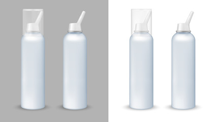 Blue plastic bottle with pump dispenser