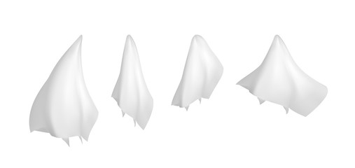 White realistic lightweight fabric